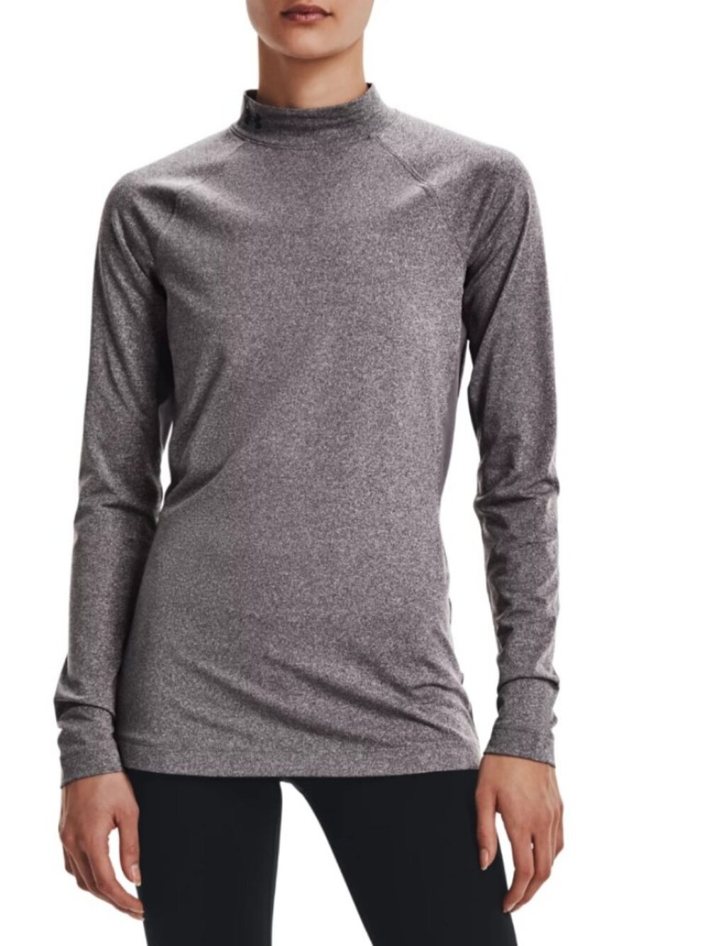 Under Armour Women's ColdGear Mock Neck 2.0 in Charcoal Light Heather NWT $55